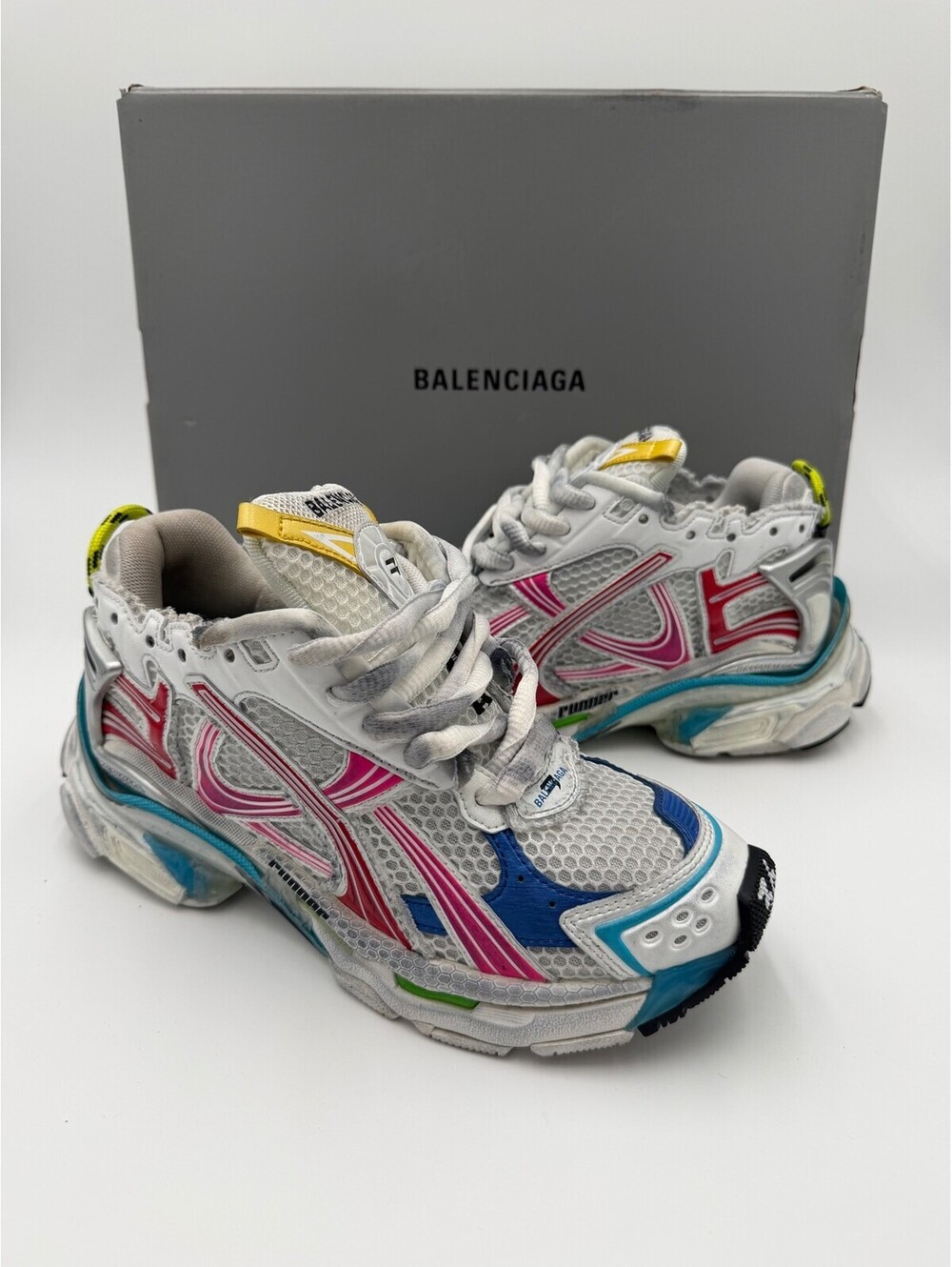 Balenciaga Runner White Multicolor Sneakers Womens Size 6/36